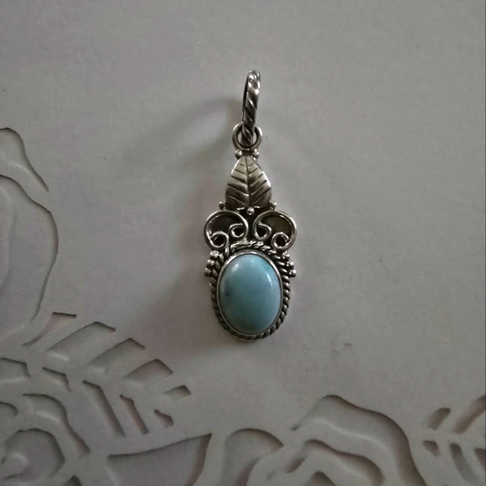 Larimar & Sterling Silver Pendant